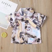 Wholesale Children's Fashion Printing Shirt Shorts Two-piece Suit Nihaojewelry main image 3
