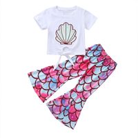 Wholesale Children's Shell Fish Tail Short-sleeved T-shirt Flared Pants Two-piece Nihaojewelry main image 6