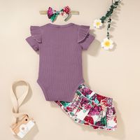Summer Girls' Fashion Romper Suit Letter Print Baby Short Sleeve Jumpsuit Short Skirt Two-piece Suit main image 3