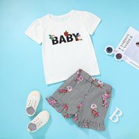 Wholesale Children's Letter T-shirt Shorts Two-piece Nihaojewelry main image 1