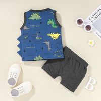 Wholesale Cartoon Dinosaur Print Children's Vest Shorts Two-piece Nihaojewelry main image 6