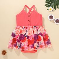 Wholesale Children's Flower Printed One-piece Romper Nihaojewelry main image 1