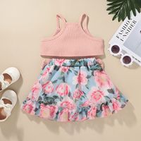Wholesale Summer Children's Printed Sling Shirt Skirt Suit Two-piece Nihaojewelry main image 3