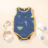 2021 Baby Clothes New Dinosaur Romper Jumpsuit Baby Cartoon Vest Jumpsuit Summer Clothing sku image 1