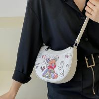 Wholesale Fashion Graffiti Shoulder Underarm Half Moon Bag Nihaojewelry main image 1