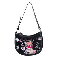 Wholesale Fashion Graffiti Shoulder Underarm Half Moon Bag Nihaojewelry main image 3