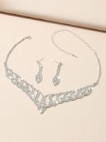 Wholesale Conjunto De Collar De Diamantes De Imitación De Acero De Titanio Geométrico De Moda Nihaojewelry main image 3