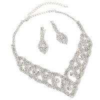 Wholesale Conjunto De Collar De Diamantes De Imitación De Acero De Titanio Geométrico De Moda Nihaojewelry sku image 1