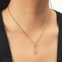 بيع بالجملة أزياء التيتانيوم الصلب الماس دبوس قلادة معلقة Nihaojewelry main image 1