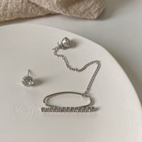 Diamond Tassel Asymmetric Earrings Wholesale Jewelry Nihaojewelry main image 3