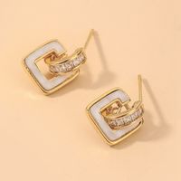 Wholesale Zircon Square Shell Earrings Nihaojewelry main image 1