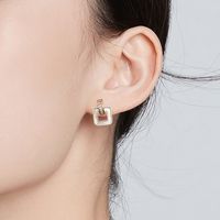 Wholesale Zircon Square Shell Earrings Nihaojewelry main image 5