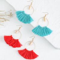 Wholesale Bohemian Geometric Woven Shell Tassel Earrings Nihaojewelry main image 3