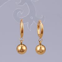 Bijoux En Gros Perle Ronde Titane Acier Plaqué Or Boucles D&#39;oreilles Nihaojewelry main image 6