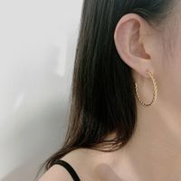 Wholesale Twist Circle Titanium Steel Gold Plated Earrings Nihaojewelry main image 4