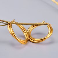 Wholesale Double Thick Wire Titanium Steel Earrings Nihaojewelry main image 4