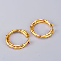 Wholesale Double Thick Wire Titanium Steel Earrings Nihaojewelry main image 6