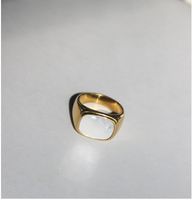 Wholesale Simple Golden Plane Shell Titanium Steel Ring Nihaojewelry main image 4