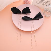 Pearl Tassel Flannel Bow Hairpin 2 Pieces Wholesale Jewelry Nihaojewelry main image 3