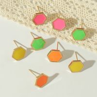 Wholesale Fashion Fluorescent Color Alloy Geometric Earrings Nihaojewelry main image 2