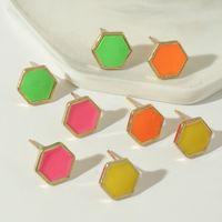 Wholesale Fashion Fluorescent Color Alloy Geometric Earrings Nihaojewelry main image 3