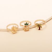 الجملة مجوهرات الأناناس جوز الهند شجرة حلقة مجموعة Nihaojewelry main image 4