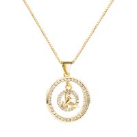Großhandel Mode Hohle Krabbentaube Anhänger Kupfer Vergoldet Eingelegte Zirkon Halskette Nihaojewelry main image 6