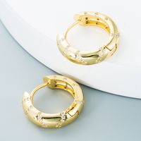 Wholesale Simple Gold-plated Copper Inlaid Colorful Zircon Ear Hoop Nihaojewelry main image 5