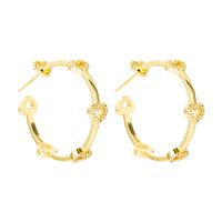 Wholesale Fashion Copper Plated 18k Gold Heart-shaped Butterfly Earrings Nihaojewelry main image 6