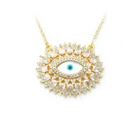 Wholesale Jewelry Devil's Eye Pendant Copper Inlaid Zircon Necklace Nihaojewelry sku image 5