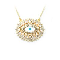 Wholesale Jewelry Devil's Eye Pendant Copper Inlaid Zircon Necklace Nihaojewelry main image 1