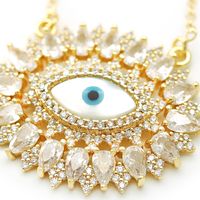 Wholesale Jewelry Devil's Eye Pendant Copper Inlaid Zircon Necklace Nihaojewelry main image 4