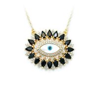 Wholesale Jewelry Devil's Eye Pendant Copper Inlaid Zircon Necklace Nihaojewelry main image 6