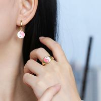 Wholesale New Simple Copper Gold-plated Dripping Oil Earrings Ring Nihaojewelry main image 6