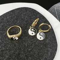 Wholesale Nouvelles Boucles D&#39;oreilles Simples En Cuivre Plaqué Or Dégoulinant D&#39;huile Bague Nihaojewelry main image 4