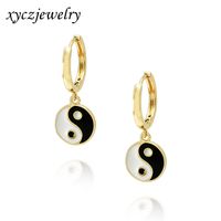 Wholesale New Simple Copper Gold-plated Dripping Oil Earrings Ring Nihaojewelry main image 3