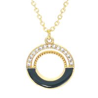 Wholesale Jewelry Half Oil Drop Ring-shape Pendant Copper Inlaid Zircon Necklace Nihaojewelry main image 5