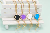Wholesale Jewelry Ballon Dripping Oil Round Pendant Copper Necklace Nihaojewelry main image 3