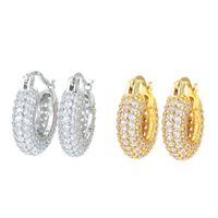 Wholesale New Style Full Diamond Zircon Copper Earrings Nihaojewelry main image 3