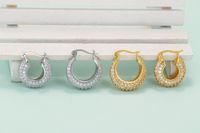 Wholesale New Style Full Diamond Zircon Copper Earrings Nihaojewelry main image 4