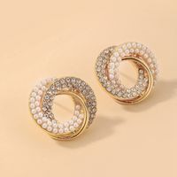 Wholesale Boucles D&#39;oreilles En Perles De Strass Incrustées De Cercle Vortex Nihaojewelry main image 1