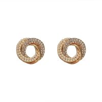 Wholesale Vortex Circle Inlaid Rhinestone Pearl Earrings Nihaojewelry main image 6