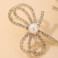 Wholesale Fashion Inlaid Rhinestone Pearl Bow Earrings Nihaojewelry main image 5