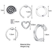 Wholesale Heart Spiral Geometric Stud Earrings Seven-piece Set Nihaojewelry main image 4
