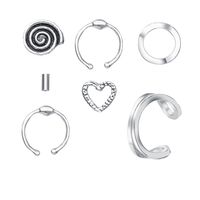 Wholesale Heart Spiral Geometric Stud Earrings Seven-piece Set Nihaojewelry main image 6