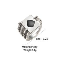 Retro Men's And Women's Exaggerated Metal Playing Card Spades Ring Wholesale Nihaojewelry main image 3