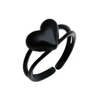 Nueva Moda Anillo De Múltiples Capas De Corazón De Melocotón Negro Al Por Mayor Nihaojewelry main image 2