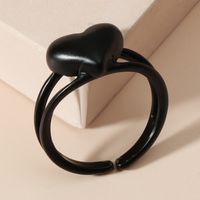 New Fashion Black Peach Heart Multi-layer Ring Wholesale Nihaojewelry main image 3