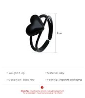 New Fashion Black Peach Heart Multi-layer Ring Wholesale Nihaojewelry main image 4