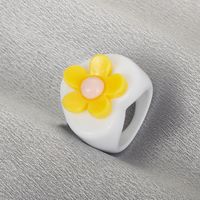 New Acrylic Geometric Flower Resin Ring Wholesale Nihaojewelry main image 1